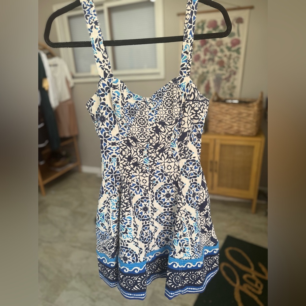 Avec Les Filles Mini Sundress Size 2 💙 Sweetheart Fit & Flare - Picture 6 of 12